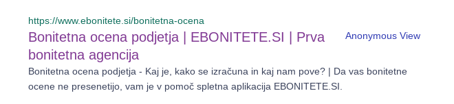 seo naslov bonitetna ocena
